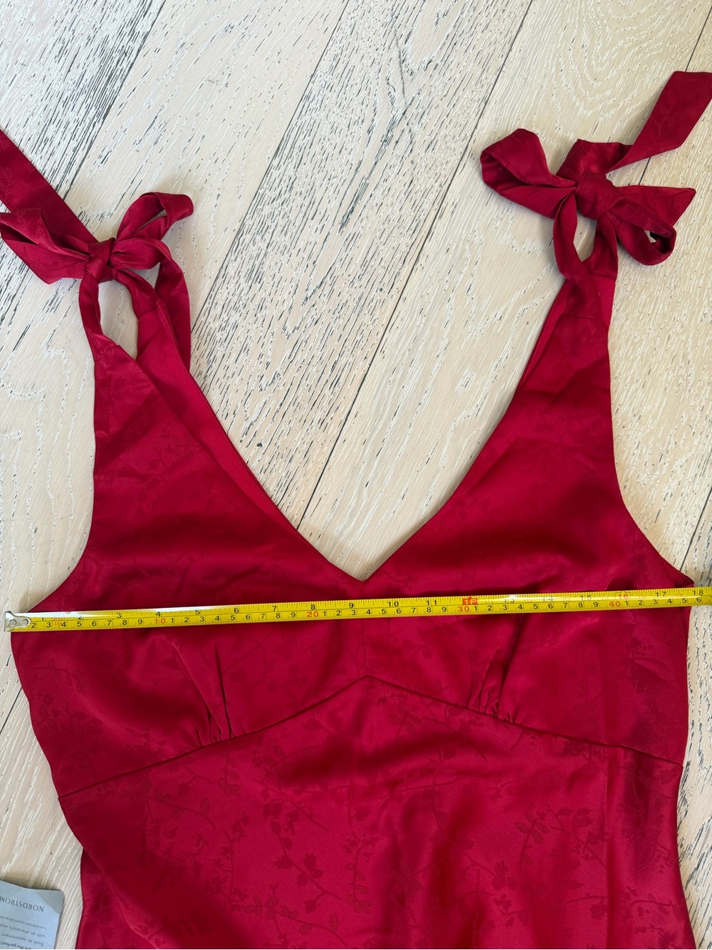 Lush Red Midi Slip Dress with Tie Straps - Picture 6 of 6